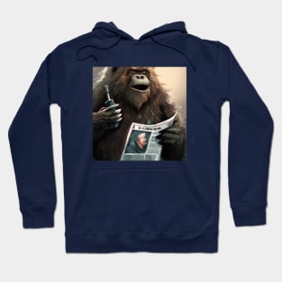 Bigfoot is Vaping While Reading the Newspaper Hoodie